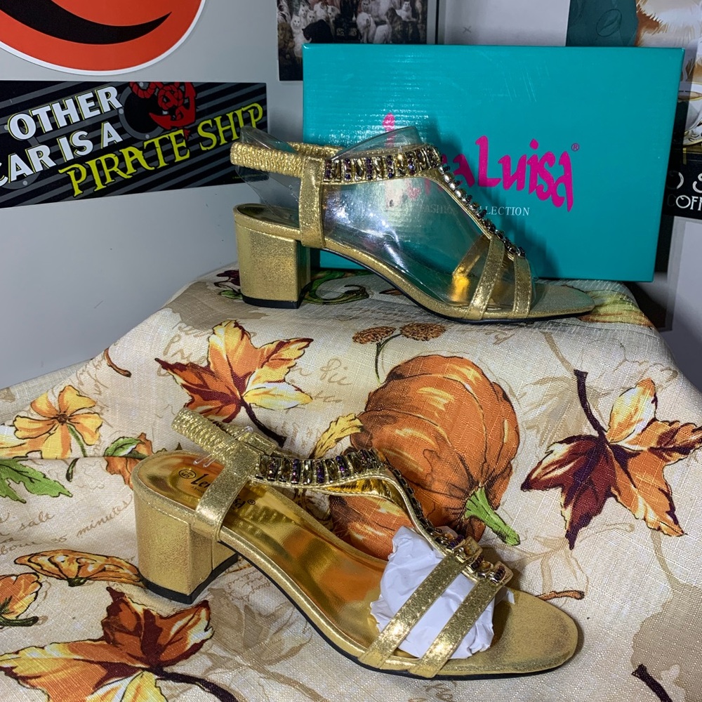 Lena Luisa Molly 12 Gold T Strap Sandals